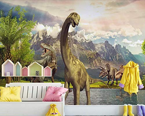 Papier peint panoramique dinosaure 3D lavable et résistant - 2