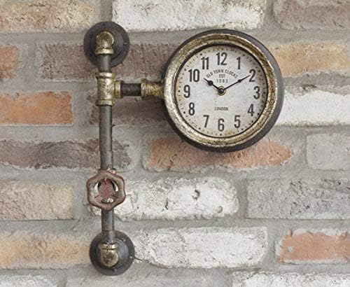 Garden Sculptures & Ornaments Vintage Industrial Pipe Clock - 5592
