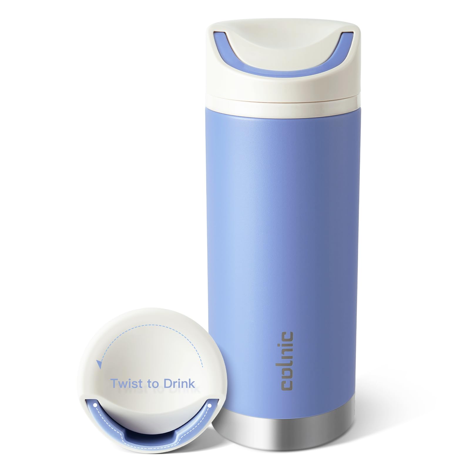 Photo 1 of 16 oz Travel Coffee Mug: Keep Hot & Cold 24H, Double Wall Vacuum with Copper-Layer Insulated Tumbler, Leak Proof BPA-Free Matcha Cup with Lid, Reusable for Iced Coffee, Portable for Outdoor Blue