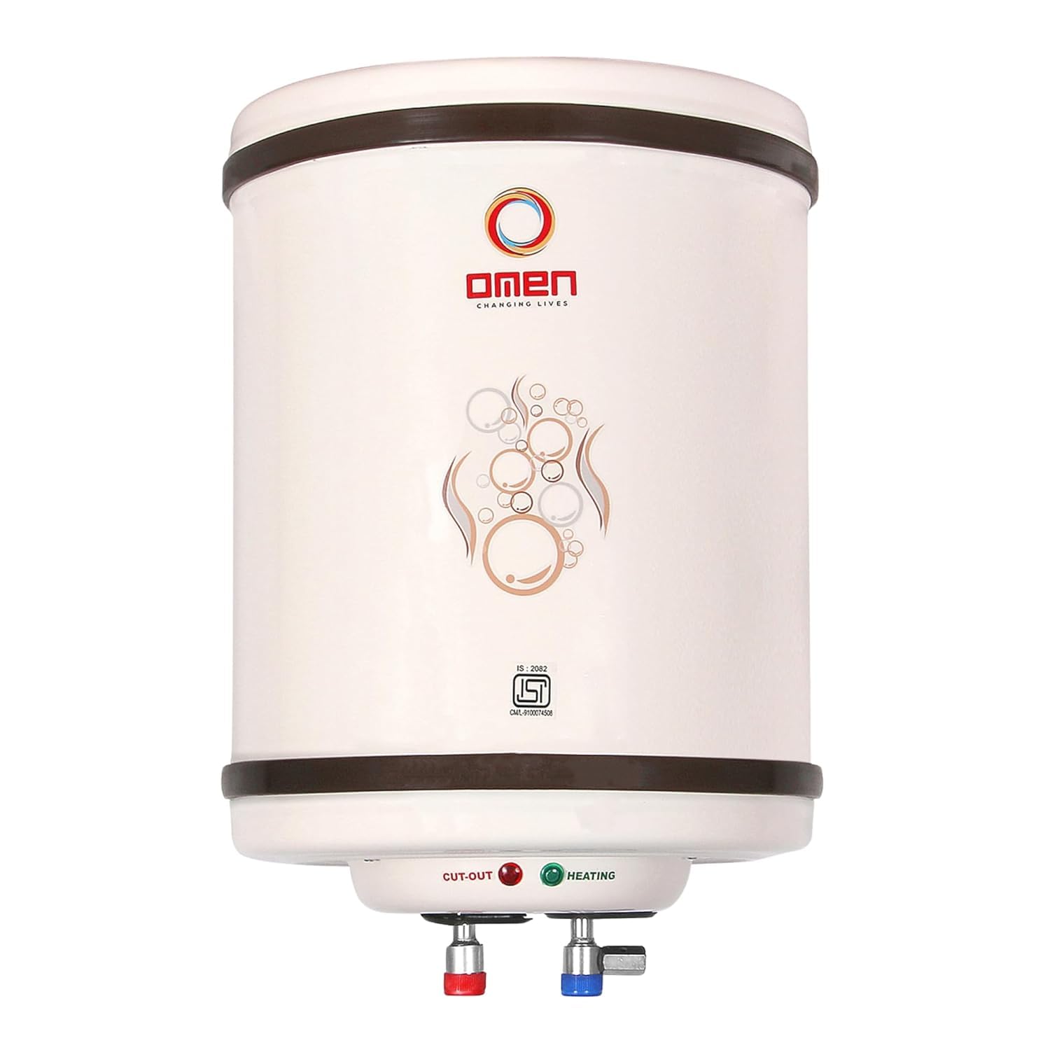 omen changing lives royal 10 liter 5-star storage water geyser | 4-level advanced safety with overheat protection | led indicator | rust-proof body | ss lined tank | ideal for high-rise buildings