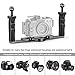 Seafrogs Dual Handheld Underwater Camera Tray Bracket, Aluminum Alloy Diving Photography Stabilizer Holder (Camera Bracket-TS-7)