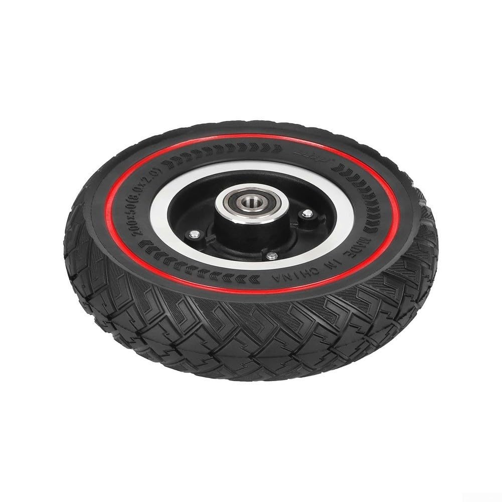 Ruota per scooter 200x50, 200 x 50 cm, linea rossa | Pneumatico solido 200x50, modello ad ala rossa, cerchio in lega, resistente alle forature, guida fuoristrada liscia