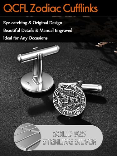 Mancuernillas de Plata 925 Estilo Signos Zodiacales para Hombre miniatura 4
