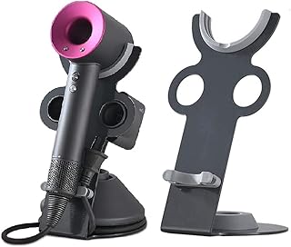 VergilSon Dyson hair dryer Holder Stand Supersonic Diffuser,Anti-drop Magnetic with Two Nozzles Bracket Desktop Bathroom Organizer Storage Shelf Heavy Alloy Steel Stand Base + Piano Painting Surface
