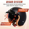 TRIANGLE 3/4 Motorcycle Helmet,Retro Open Face Adults Helmets with Visor,Half Face Moped Helmet for Men & Women,DOT Approved Helmets for Cruiser Scooter(L)