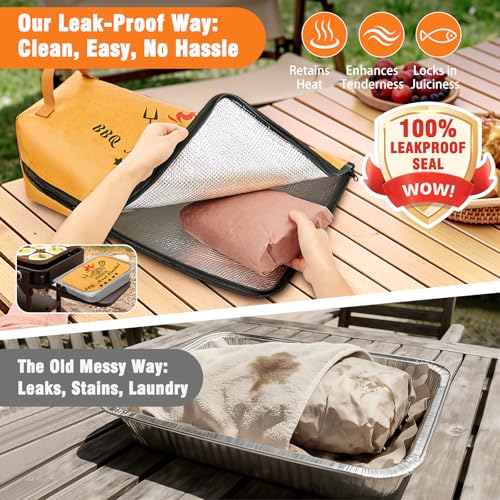 Image of 21in BBQ Blanket for Resting Meat, Thermal Insulated Smoked Meat Bag for Turkey, Beef, Brisket and Pork Shoulder, Portable Outdoor Camping Picnic Kitchen Supplies, Ideal Gift for Men