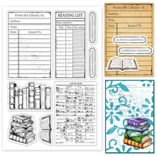 GLOBLELAND Timbri trasparenti per libri Biblioteca Carta Silicone Trasparente Timbro Sigilli Timbri Trasparenti per DIY Scrapbooking Biglietti Fare Album Fotografico Diario GLOBLELAND Timbri trasparenti per libri Biblioteca Carta Silicone Trasparente Timbro Sigilli Timbri Trasparenti per DIY Scrapbooking Biglietti Fare Album Fotografico Diario