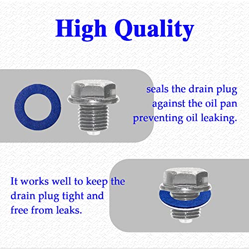 Image of deemars 12PCS Oil Drain Plug Gasket Washer, M12 Aluminum Crush Washer for Oil Pan Drain Plug, Replaces OEM 90430-12031 Compatible with Most Vehicles