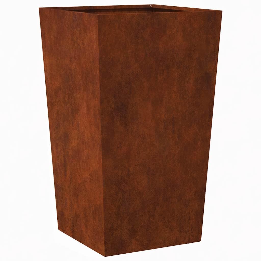vidaXL Garden Planter 45x45x75 cm Weathering Steel Silver