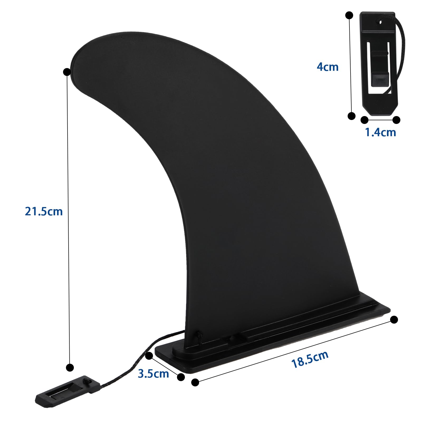 Aleta Padel Surf Desmontable para Tablas de Surf, Sup, Longboard, Kayak, Hinchables