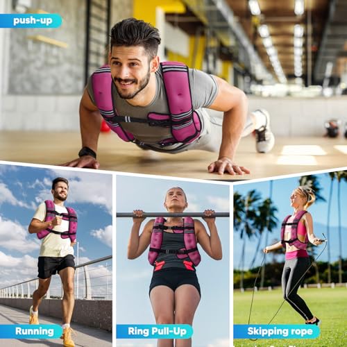 Image of Weighted Vest, 6lb /8lb /12lb /16lb /20lb /25lb /30lb Weight Vest with Reflective Stripe, for Men Women Workout Equipment for Strength Training, Running, Jogging, Fitness, Weight Loss