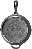 Lodge 10.25 Inch Sugar Skull Cast Iron Skillet - Pre-Seasoned, Collectible Day of the Dead Design, Oven & Grill Safe