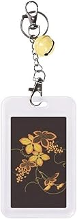 Funda protectora para tarjeta de crédito, diseño de flor japonesa, color marrón