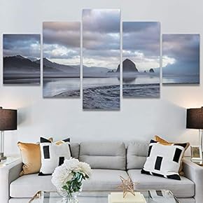 SIGNWIN 5 Panel Canvas Wall Art Calming Waters...