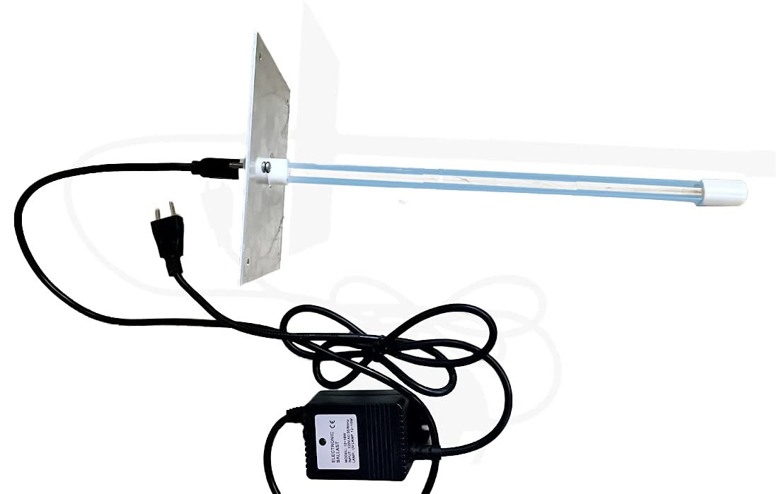 HQTelecom 14" 14W UV-C Lamp For HVAC Ducts – 120V, Up To 5 Ton Systems, 9000 Hr Bulb Life, Made In USA (Model HQ-UV-120V)