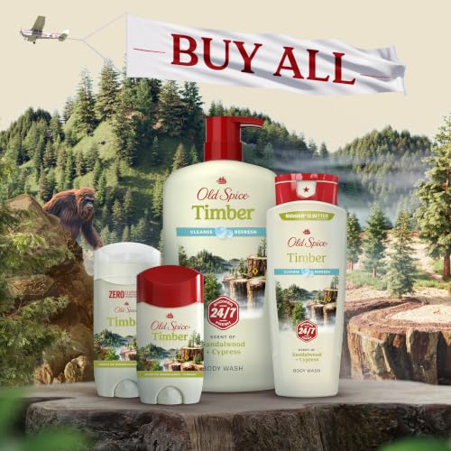 Image of Old Spice Aluminum Free Deodorant for Men, 24 /7 Lasting Freshness & Long Lasting Scent, 24 /7 Sweat & Odor Protection, Timber with Sandalwood Scent, 3.0 oz