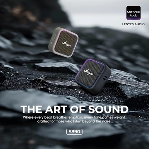 Image of Lenyes S890 Portable Speaker | 15W Power | RGB Dynamic Lights | IP66 Waterproof | Bluetooth 5.3 | 2600mAh Battery | Type-C Fast Charging | Lenyes Audio App Connectivity | Washable Silicone Shell