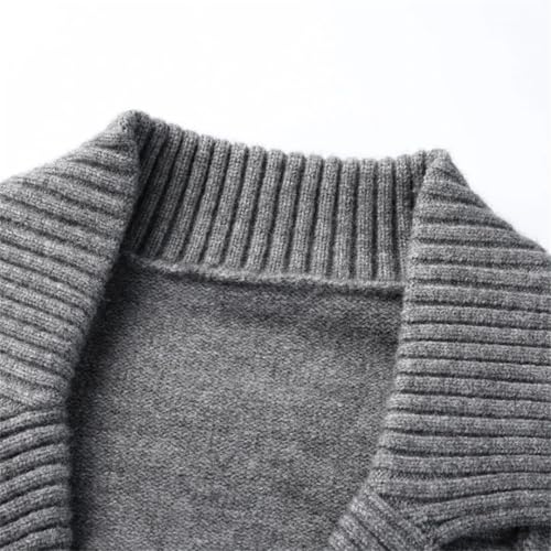 Men Suit Sweater Outwear Knit Lapel Double Breasted Thick for Winter Retro Cardigan4