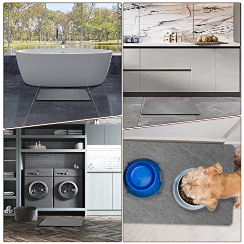 Bath Mat Quick Dry: Bathroom Rug Super Absorbent, Non-Slip, Dirt Resistant, Easy To Clean Thin Bathroom Floor Mats Fit Under Door, Shower Rugs For In Front Of Bathtub, Sink, Shower Room (Light Gray) #TOP7