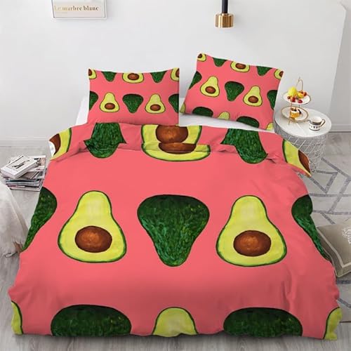 布団カバー シングル フルーツ 和風寝具セット 四季適用通気性が強い防ダニ ポリエステル抗菌防臭 布団カバー(150x210cm)+ 2枕カバー(43x63cm)