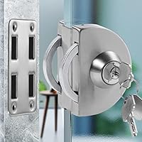 Ranbo Serrure En Acier Inoxydable 304 Pour Porte En Verre 10–12 Mm, Clé Et Bouton Intérieur, Installation Sans Perçage, Structure En V à Vis Cachées, Finition Chrome Poli Moderne, Verre-à-mur