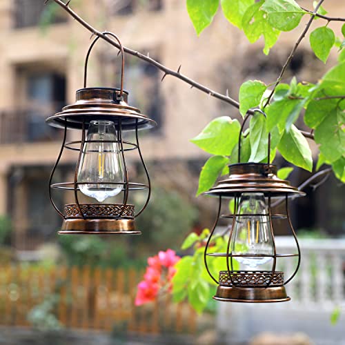 Hanging Solar Lantern,Solar Lantern Outdoor Waterproof,Solar Outdoor Lantern,Retro Desigh Outdoor Lanterns For Patio,Courtyard,Lawn,Garden #TOP1