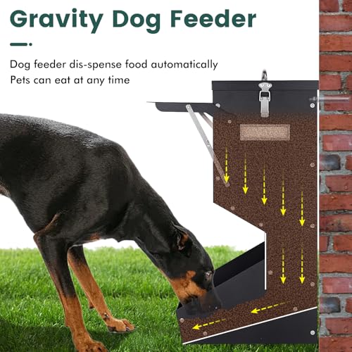 Automatischer Hundefütterer für Große Rassen, 25 Pfund Schwerkraft-Hundefütterer für Draußen und Drinnen und Hängender Futterspender für Große Hunde, Katzen