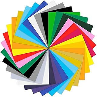 BOSADA HTV Vinyl Bundles 32 Packs 12" x 10" Colorful Heat Transfer Vinyl Iron on Vinyl for DIY T Shirts,Pillow,Hat,Fabric