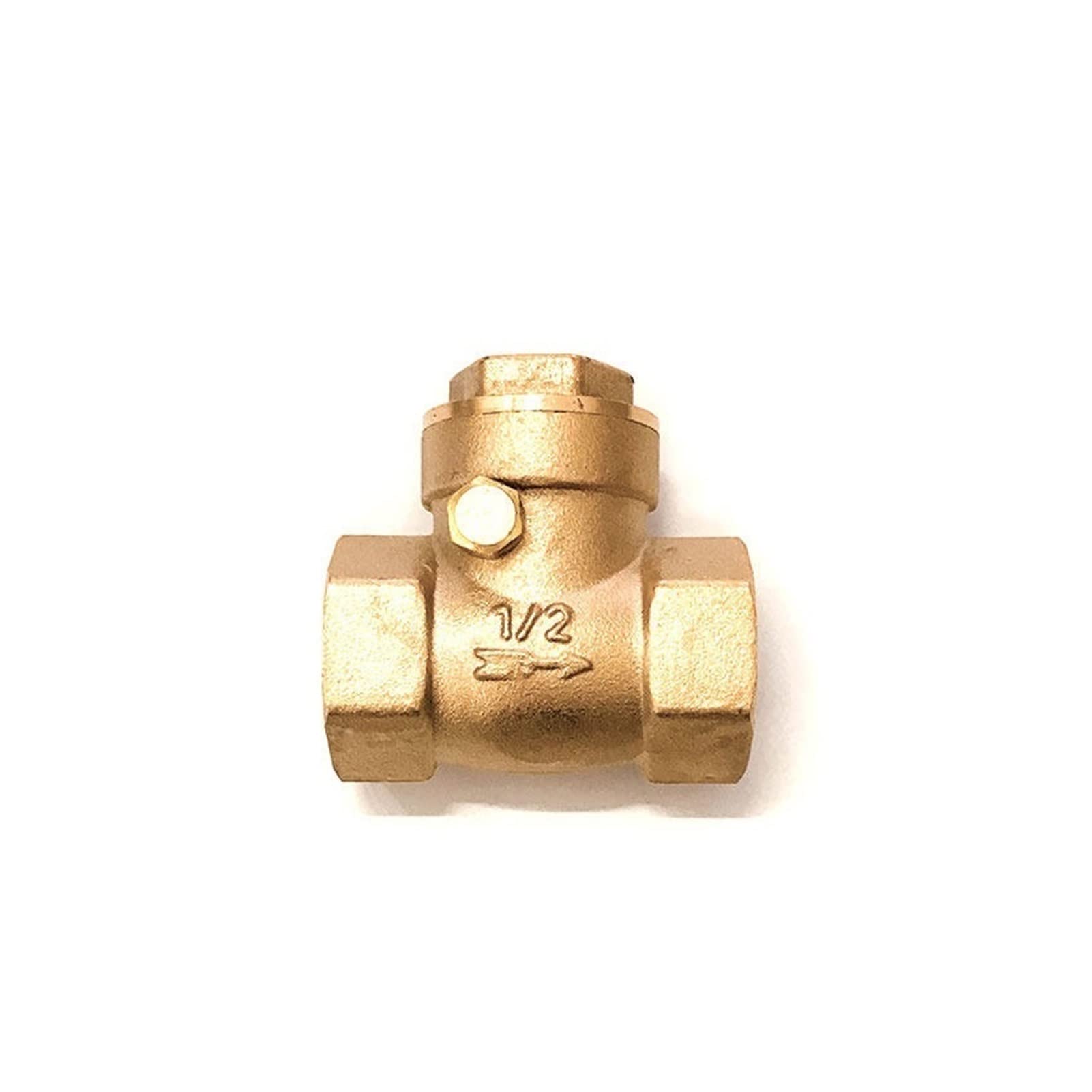 Valvola 1/2" 3/4" 1" 2" 3" 4" Valvola di ritegno orizzontale in ottone Valvola di ritegno con filettatura femmina interamente in rame (Specifica : 1") (Size : 0.75 Inch)