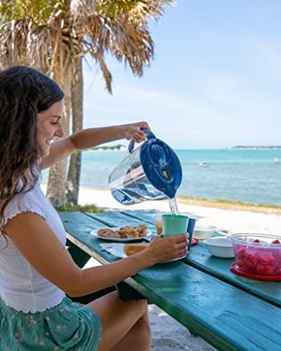 Epic Nano | Water Filter Pitchers For Drinking Water | 10 Cup | 150 Gallon Filter | Gravity Water Filter | Removes Virus, Bacteria, Chlorine | Water Purifier (Navy Blue) #TOP2