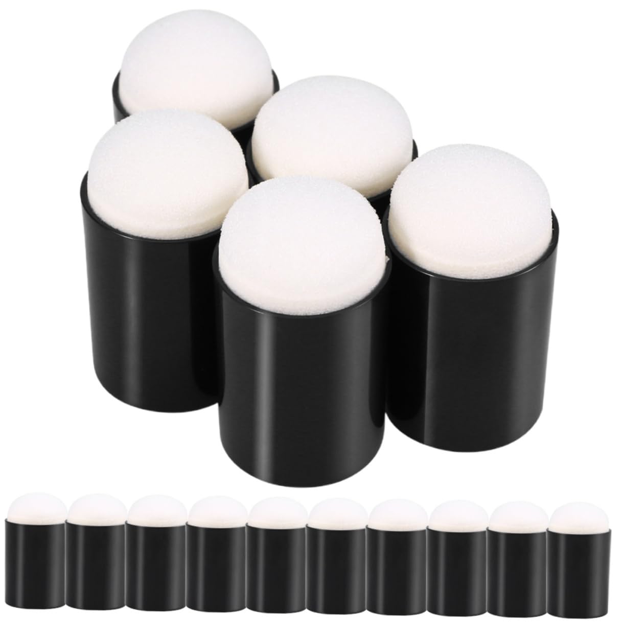 EXCEART 4 Ensembles Éponge De Peinture Au Doigt Éponge pour Les Enfants Jouet pour Les Enfants Faire Une Éponge À Doigts Barbouilleurs Éponge Dibujar Black Plastique 30 Pièces * 4
