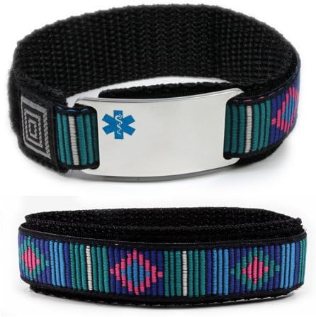 Allergic to Fish Sport Medical ID Alert Bracelet with Decorative Adjustable Wristband.