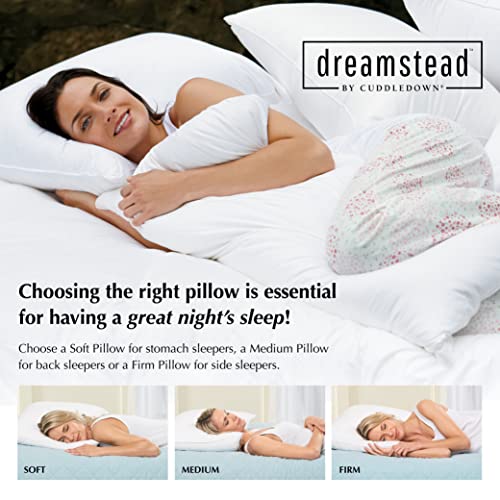 Image of Cuddledown Dreamstead Down Alternative Pillow | 100% Cotton, Percale Weave | Premium European Fill | Hypoallergenic | Handcrafted | Oeko-TEX Standard 100 | 20 inch x 36 inch | King | Soft