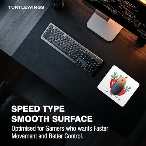 Image of TURTLEWINGS | Mousepad |Aesthetic Strawberry Mousepad - 22x18 cm, 3mm Thick | Abstract Design Non-Slip Rubber Base | Office, Study & Gaming Use | Premium Smooth Surface 2 (Design 08)
