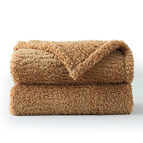 Ultra Soft Cozy Sherpa Throw Blanket, Brown Pattern Reversible, Light Weight Warm Decorative Boho Style Throw Blanket Cover For Sofa, Couch, Bedroom,Travel, 50”X60” #TOP6