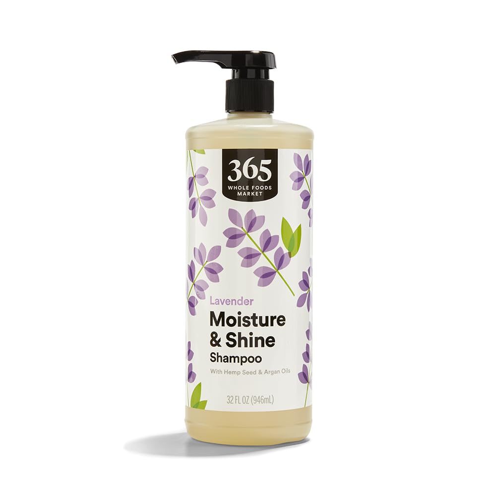 365 by Whole Foods Market, Moisture & Shine Shampoo with Hemp Seed & Argan Oil, Lavender Scent, 32 Fl Oz