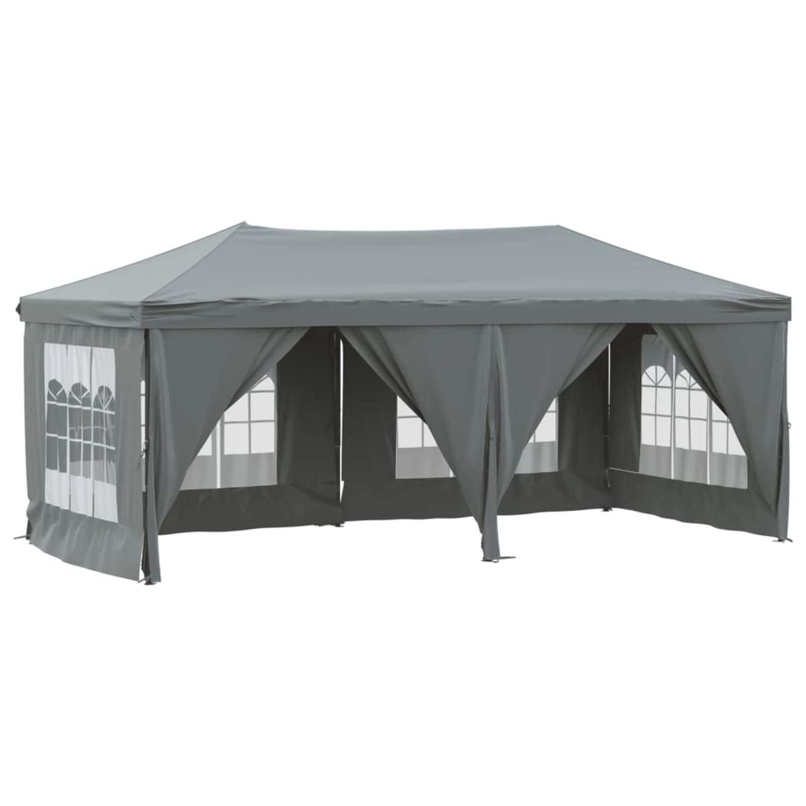 Partyzelt Faltbar mit Seitenwänden, LAPOOH Pavillon, Party Zelt, Bierzelt, Faltpavillon, Gartenzelt, Lackierzelt, Zelt Garage, Zeltgarage, Anthrazit 3x6 m