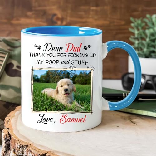 Taza de cerámica personalizada para papá con diseño de perro miniatura 2