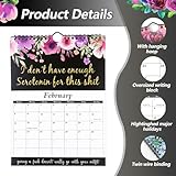 2026 Fu-ck It Wall Calendar for Tired-Ass Women Funny Novelty Monthly Planner Calendar for Home Office Organiser Schedule Management pink - Image 3