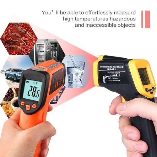 Professional Non-Contact Infrared Thermometer with Laser Targeting – Instant-Read Temp Gun for Cooking, Grilling, HVAC & Automotive. Fast, Accurate, Hygienic for Indoor/Outdoor Use. - Thumbnail 7