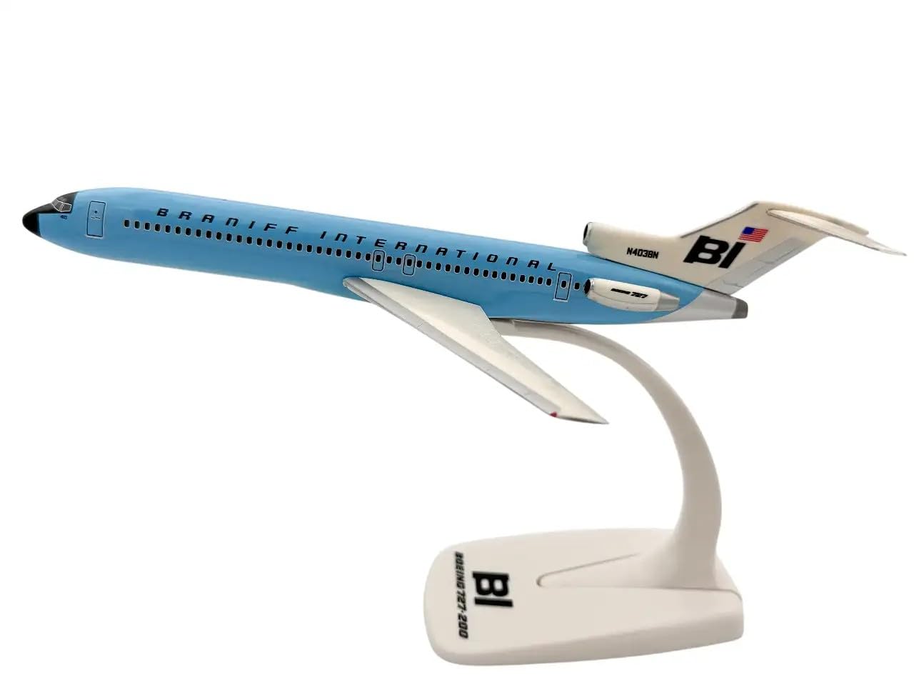 Limox Boeing 727-200 Braniff Blue N403BN 1:200 Modellino di aereo
