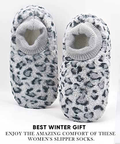 Image of DICUIRD Women's Non-Slip Gripper Slipper Socks Boot House Slippers