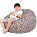 Kid's Stuffed Animal Storage Bean Bag Chair with Extra Long Zipper, Carrying Handle, Large Size at 38", 100% Sturdy Cotton. Excellent Solution for Toys and Clothes, Available For Boys And Girls