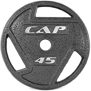 CAP 2-Inch Olympic Grip Weight Plate, 45 LB Single Black