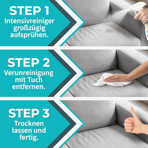 REINHORN Polsterreiniger mit Molekularbrecher ohne Wiederverschmutzung durch Tensidfreie Formel - Spezial Intensivreiniger für Textilien und Leder - Reiniger für Sofa, Couch, Auto, Polster, Teppich