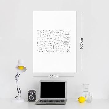 Smart Paper - 60x100 Cm 2 Pieces White, Non-Adhesive Static Retainable Writing Board and Board