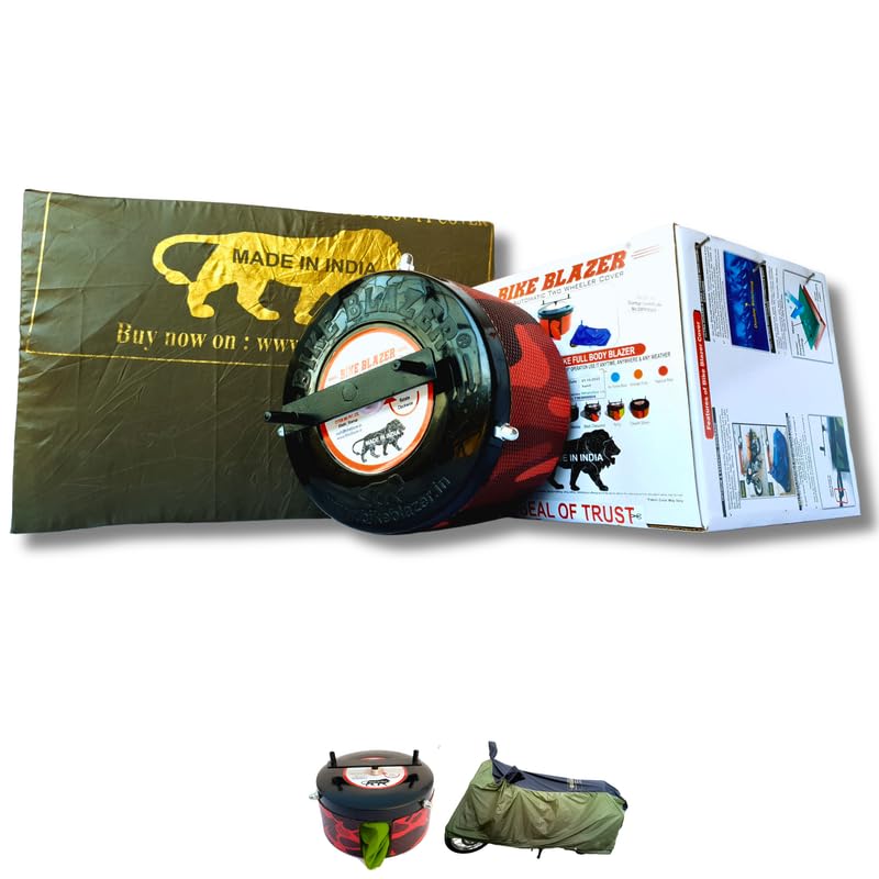 Image of Bike Blazer Semi-Automatic Bike Body Cover | Universal Size for Triumph Bike Models, Triumph Tiger 850 Sport, Triumph Speed Triple 1200 | All Weather Resistant Cover for Motorcycle