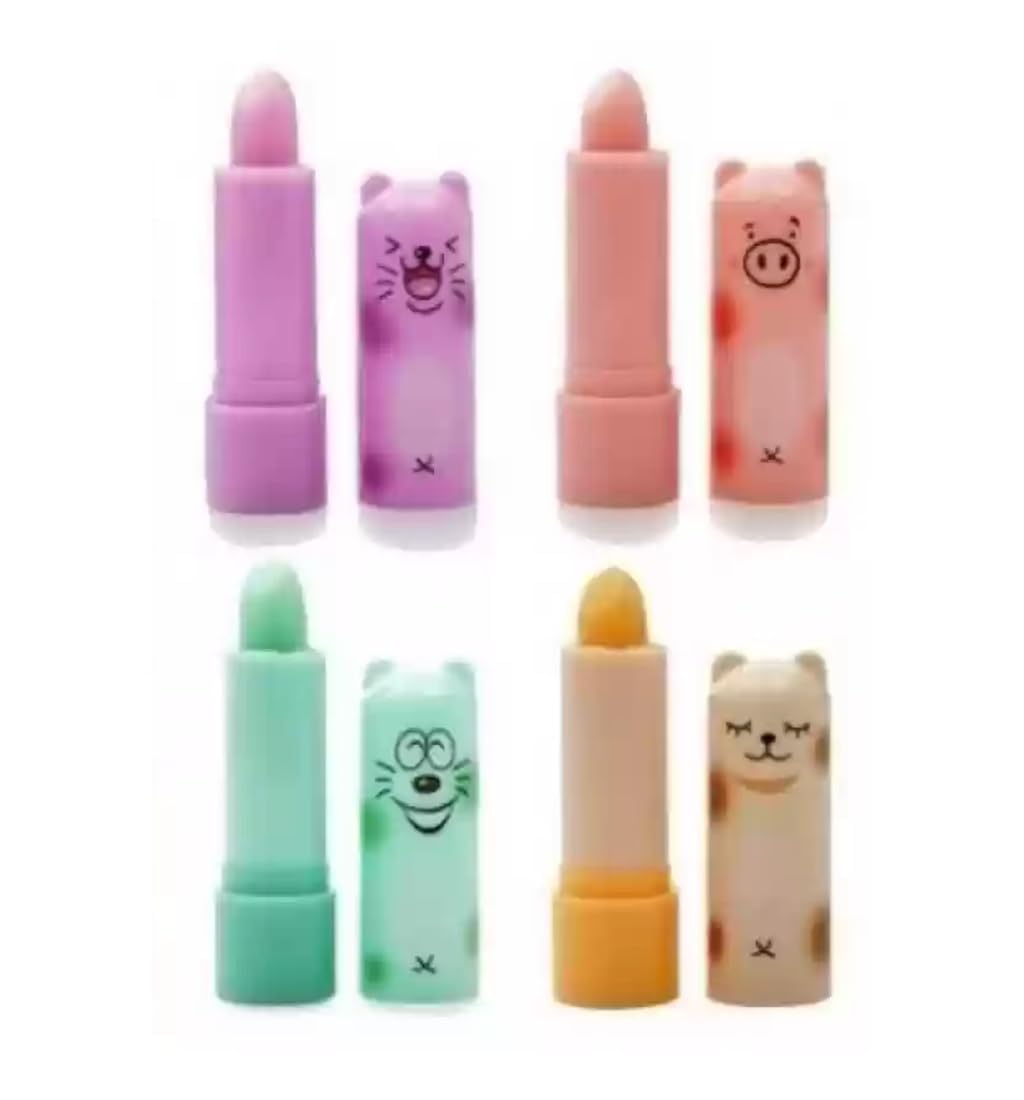 Cute Cartoon Lip Balm Multicolor Moisturizing Lip Balm for Soft Lips (New Cut Cartoon, Pack of 4)-picture-37