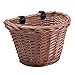 Wiklinowy Kosz Rowerowy W Kształcie Litery D, Przechowywanie Kierownicy Rowerowej Kosz Rowerowy Paski PU Ręcznie Tkany Przedni Kosz Rowerowy Dla Dzieci(Size:30x23x22cm)