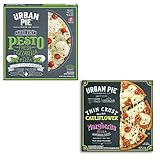 Urban Pie Pizza Co Variety Pack - Thin Artisan Crust Pesto Fresh Mozzarella Pizza & Thin Cauliflower Crust Margherita Pizza - Ready Set gourmet Donate a Meal Program - 1 Box of Each, 2 Total